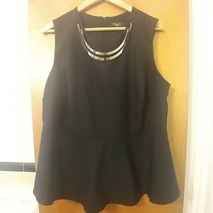 Asos New Look Peplum Top with Goldtone Necklace